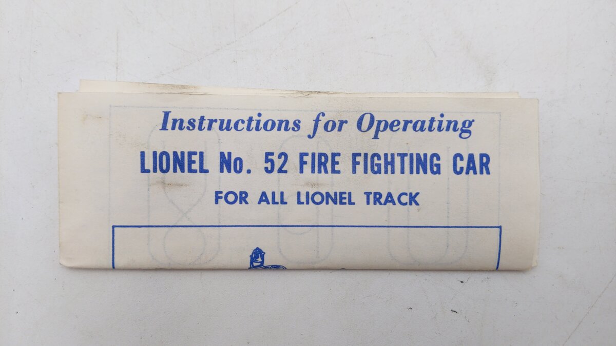 Lionel 52 Vintage O Motorized Fire Car VG/Box