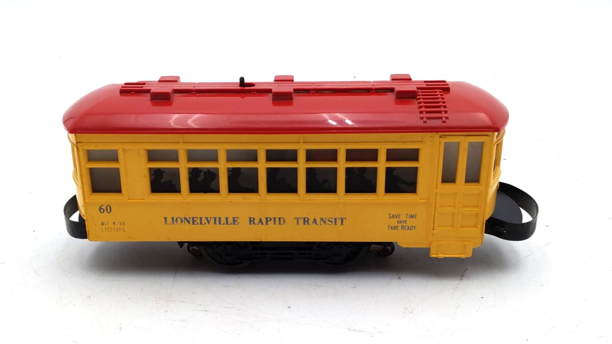 Lionel 60 Vintage O Lionelville Motorized Rapid Transit Trolley VG/Box