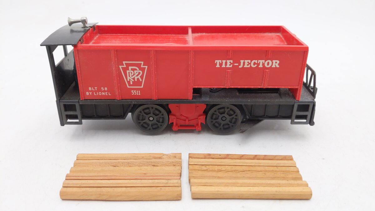 Lionel 55 Vintage O Gauge Postwar Pennsylvania Railroad Operating Tie-Jector Car EX