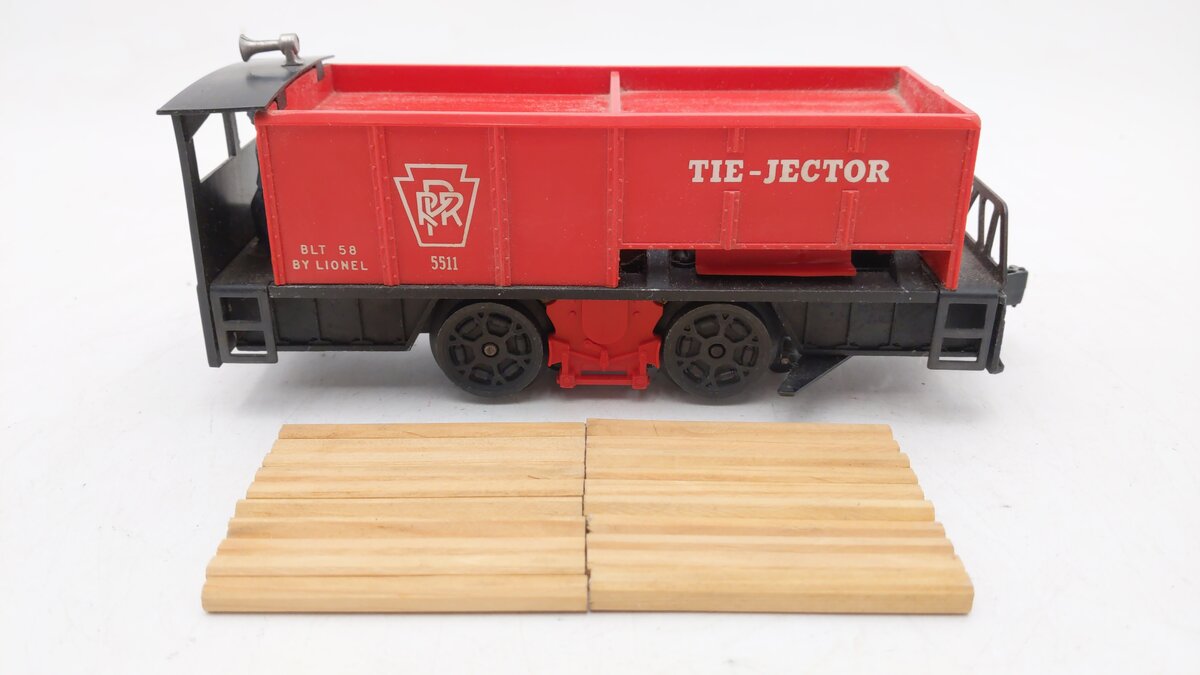 Lionel 55 Vintage O Gauge Postwar Pennsylvania Railroad Operating Tie-Jector Car EX