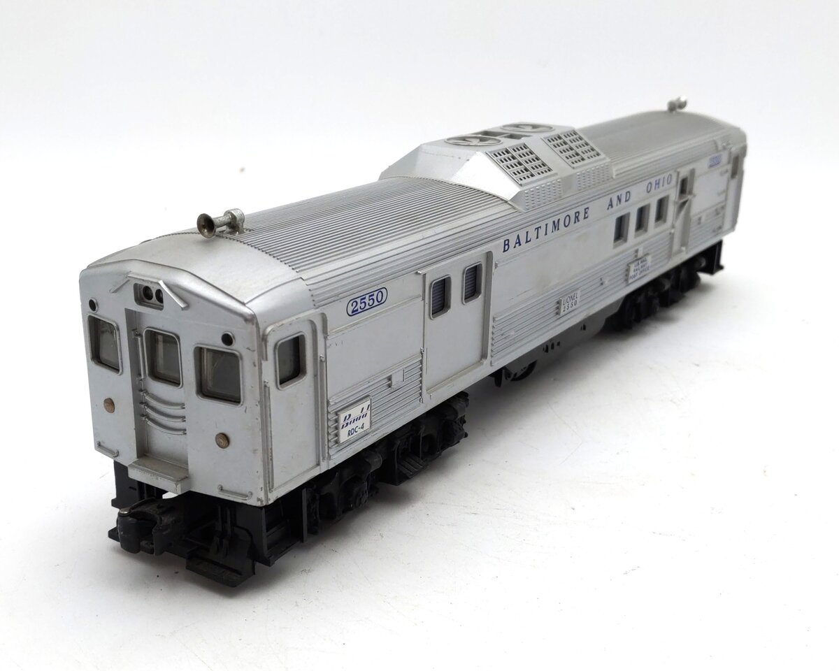 Lionel 2550 Vintage O Baltimore & Ohio RDC Budd Baggage Dummy Unit EX/Box