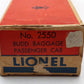 Lionel 2550 Vintage O Baltimore & Ohio RDC Budd Baggage Dummy Unit EX/Box
