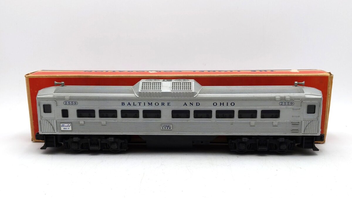 Lionel 2559 Vintage O Baltimore & Ohio RDC Non-Powered Passenger Car EX/Box