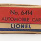 Lionel 6414 Vintage O Evans Autoloader with 4 Cheapie Autos - Rare Version VG/Box
