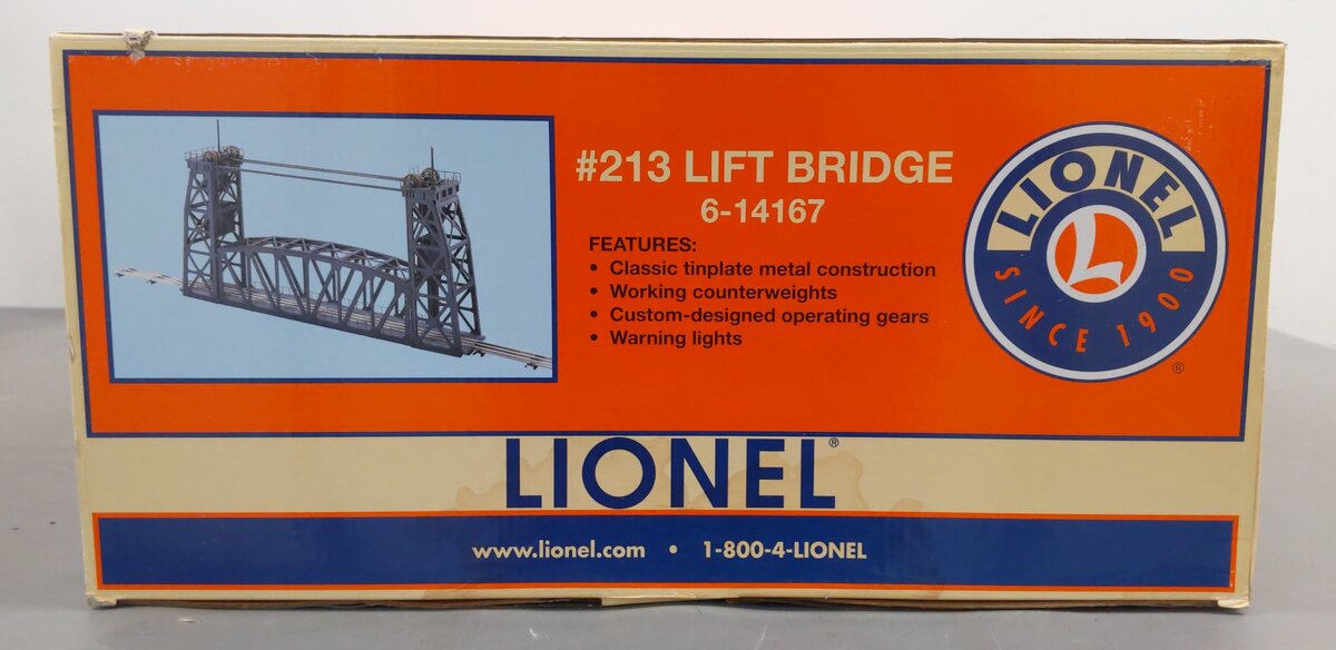 Lionel 6-14167 O Gauge Operating Lift Bridge #213 EX/Box – Trainz