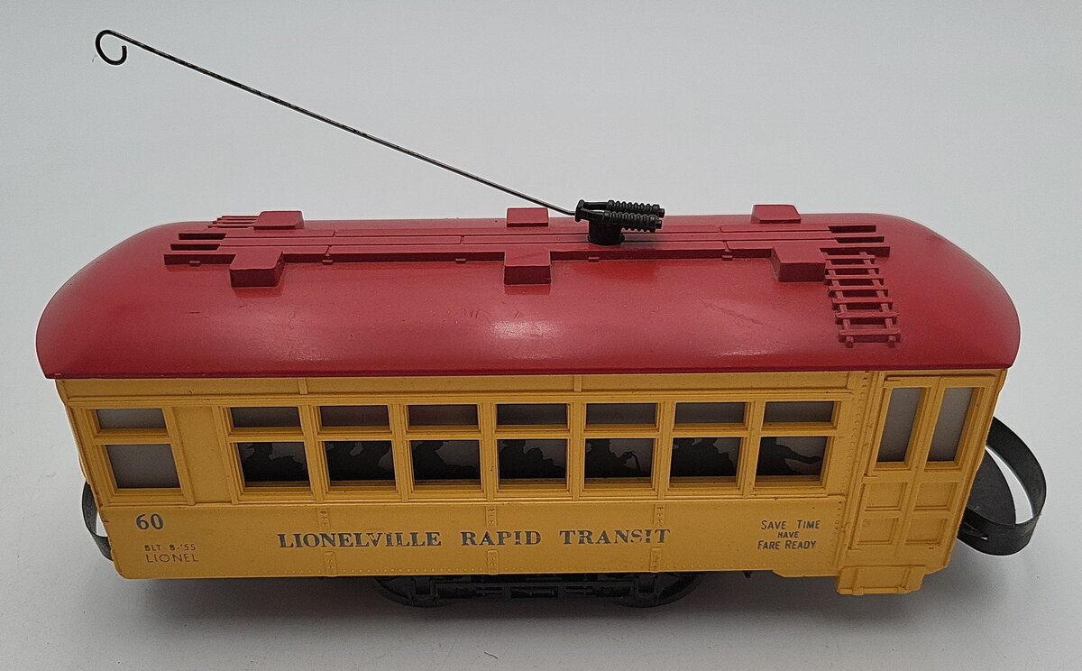 Lionel 60 Vintage O Lionelville Motorized Rapid Transit Trolley VG/Box