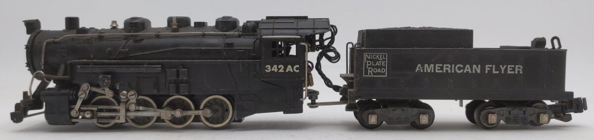 American Flyer 342AC Vintage S Nickel Plate Road 0-8-0 Switcher & Tender VG