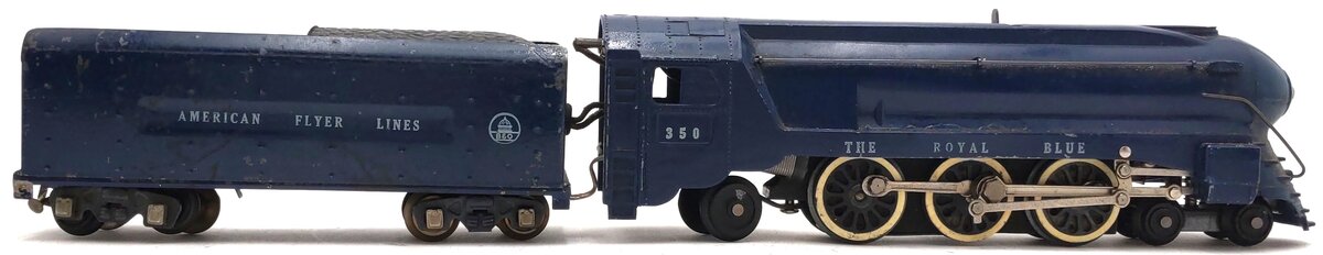 American Flyer 350 Vintage S B&O The Royal Blue 4-6-2 Die-Cast Steam Locomotive VG