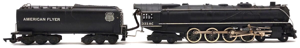 American Flyer 332AC Vintage S Union Pacific 4-8-4 Steam Locomotive and Tender VG