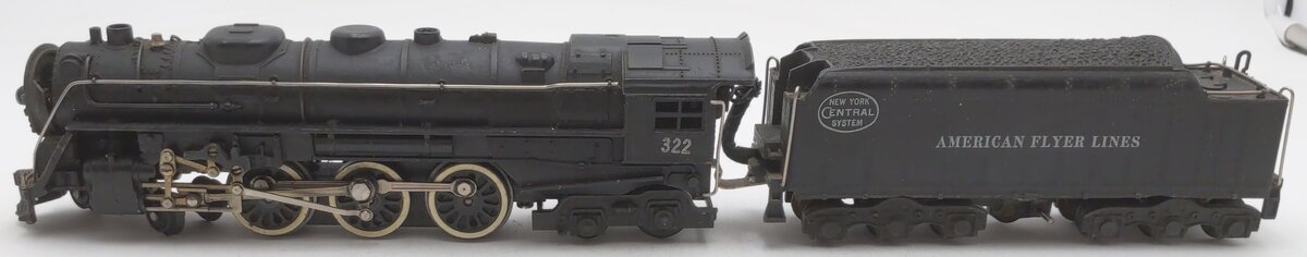 American Flyer 322 Vintage S NYC 4-6-4 Hudson Steam Locomotive & Tender VG