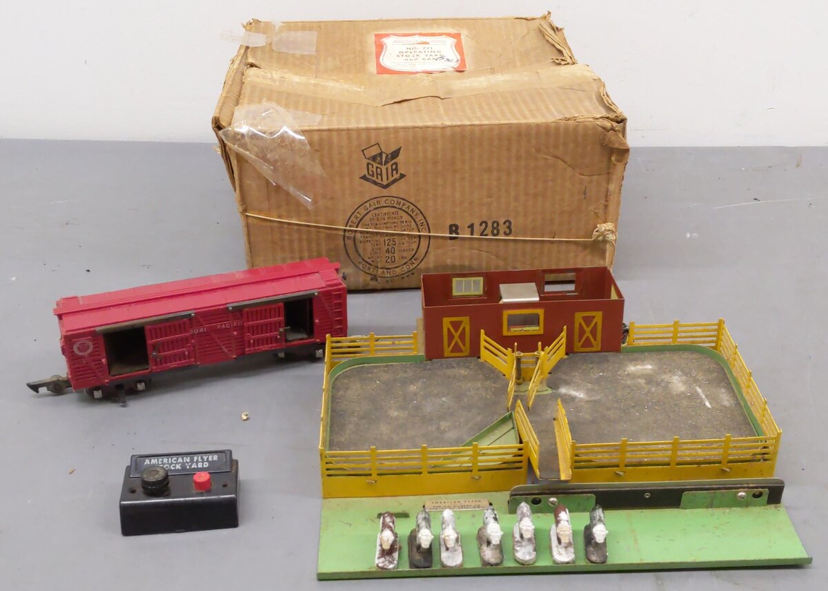 American Flyer 771 Vintage S Operating Cattle Stockyard With Stock Car 736 VG/Box