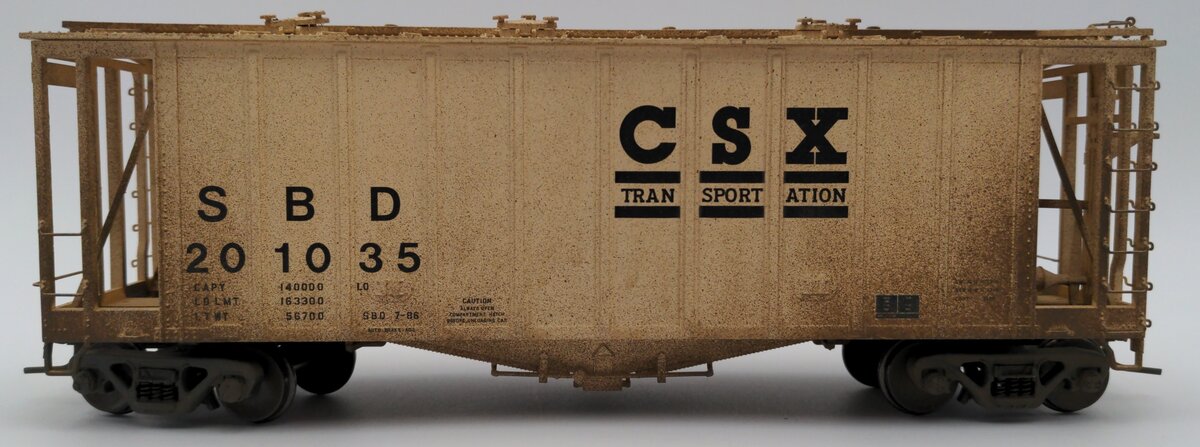 Atlas 7357-2 O CSX Airslide Covered Hopper #201035 (2 Rail) - Custom Weathered/Box