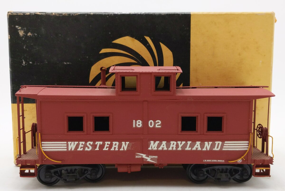 Sunset Models O Gauge Brass Western Maryland Steel Side Caboose- Painted/Box
