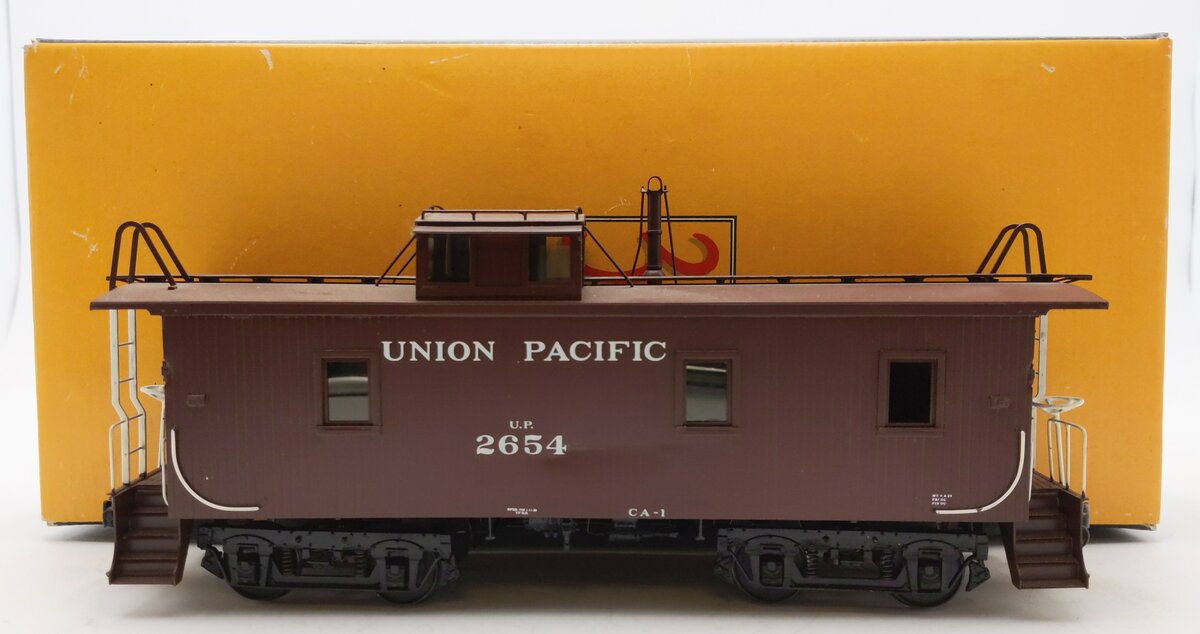 Sunset Models 2667 O Scale BRASS Union Pacific CA-1 Wood Caboose (Red) 2-Rail EX/Box