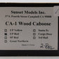 Sunset Models 2667 O Scale BRASS Union Pacific CA-1 Wood Caboose (Red) 2-Rail EX/Box