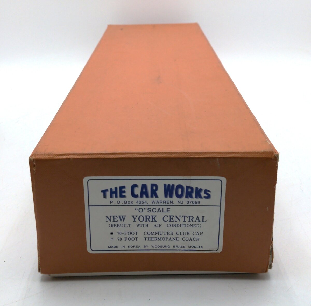 The Car Works O 2-Rail BRASS New York Central 70' Commuter Club Car -Unpainted EX/Box