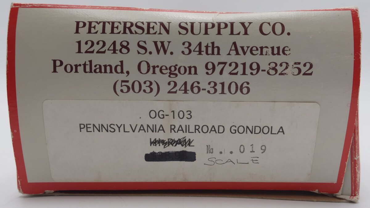 Petersen OG-103 O Gauge Pensylvania Railroad Gondola #374019 [2-Rail] EX/Box
