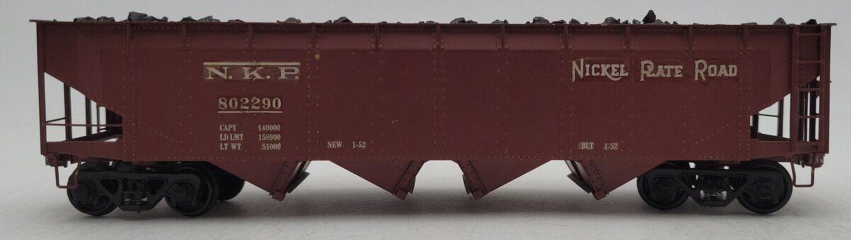 Max Gray 802 BRASS O Scale 2-Rail Custom Nickel Plate Road 4-Bay Hopper #802290 EX