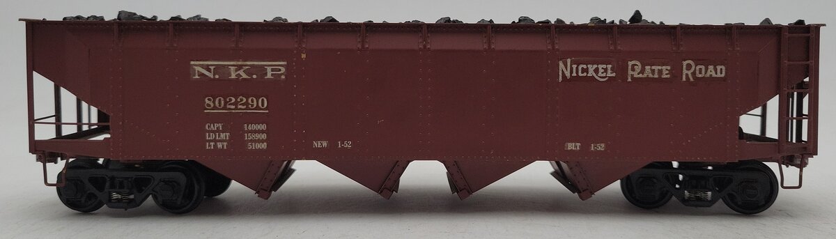 Max Gray 802 BRASS O Scale 2-Rail Custom Nickel Plate Road 4-Bay Hopper #802290 EX