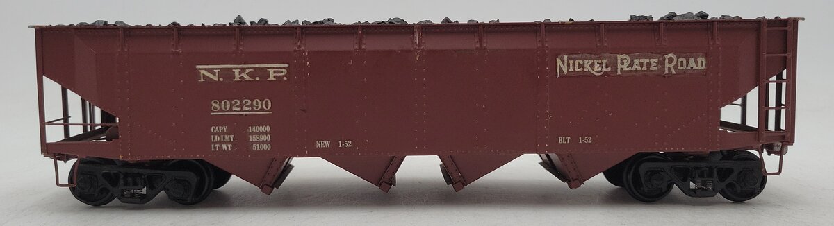 Max Gray 802 BRASS O Scale 2-Rail Custom Nickel Plate Road 4-Bay Hopper #802290 EX