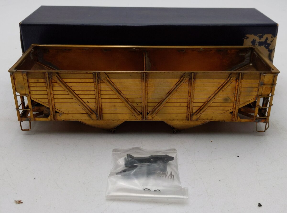 US Hobbies 505 O Scale 2 Rail BRASS Twin Hopper Car (2-Rail) (Unpainted) VG/Box