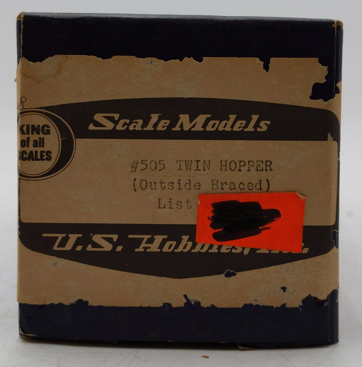 US Hobbies 505 O Scale 2 Rail BRASS Twin Hopper Car (2-Rail) (Unpainted) VG/Box