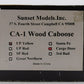 Sunset Models 3700 O BRASS Union Pacific CA-1 Wood Caboose (Yellow) EX/Box
