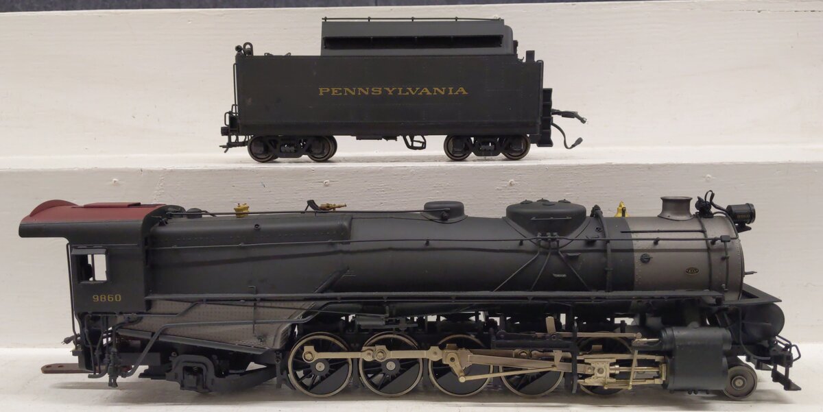 Sunshine Models 9860 O BRASS Pennsylvania N-1 2-10-2 Steam Loco & Tender- 2 Rail EX
