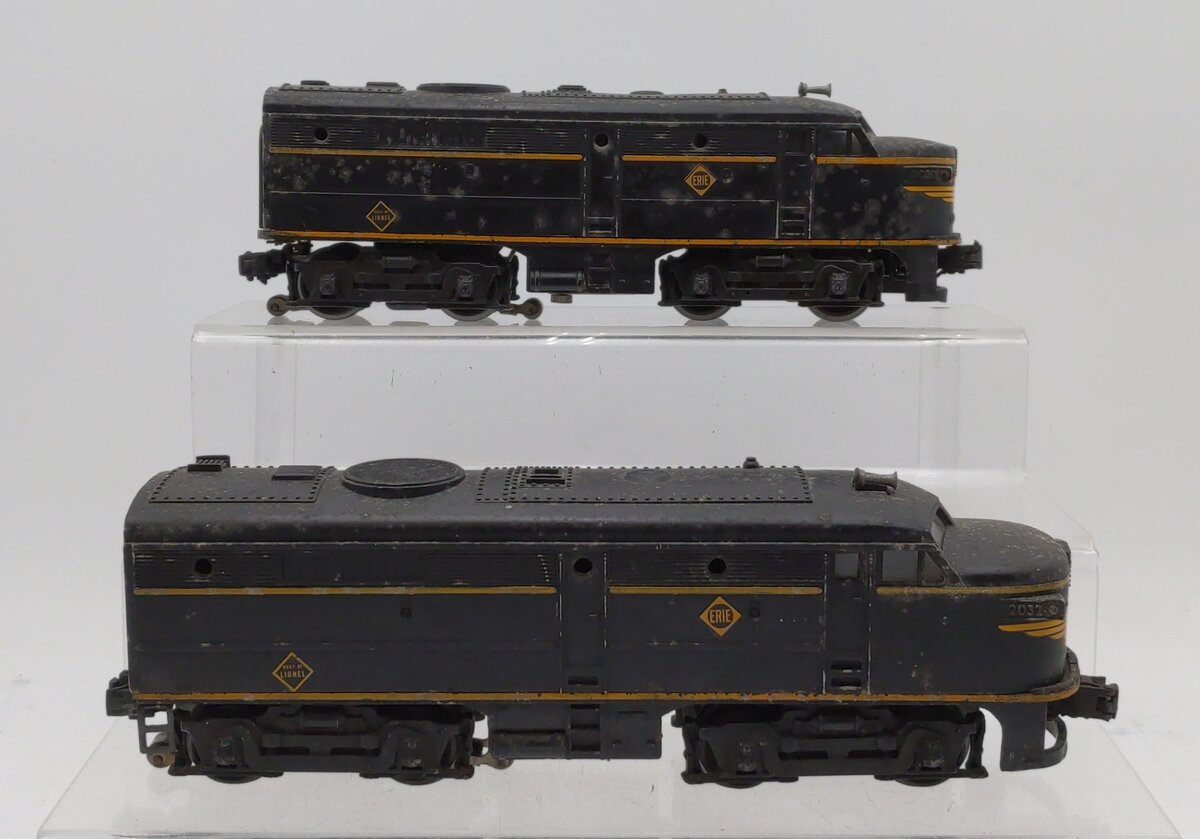Lionel 2032 Vintage O Erie Alco AA Diesel Locomotive Set VG