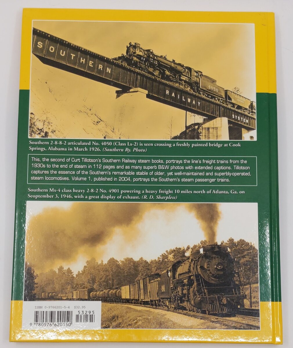 Southern Railway Steam Trains Vol. 2-Freight Hardcover Book By Curt Jr Tillotson EX