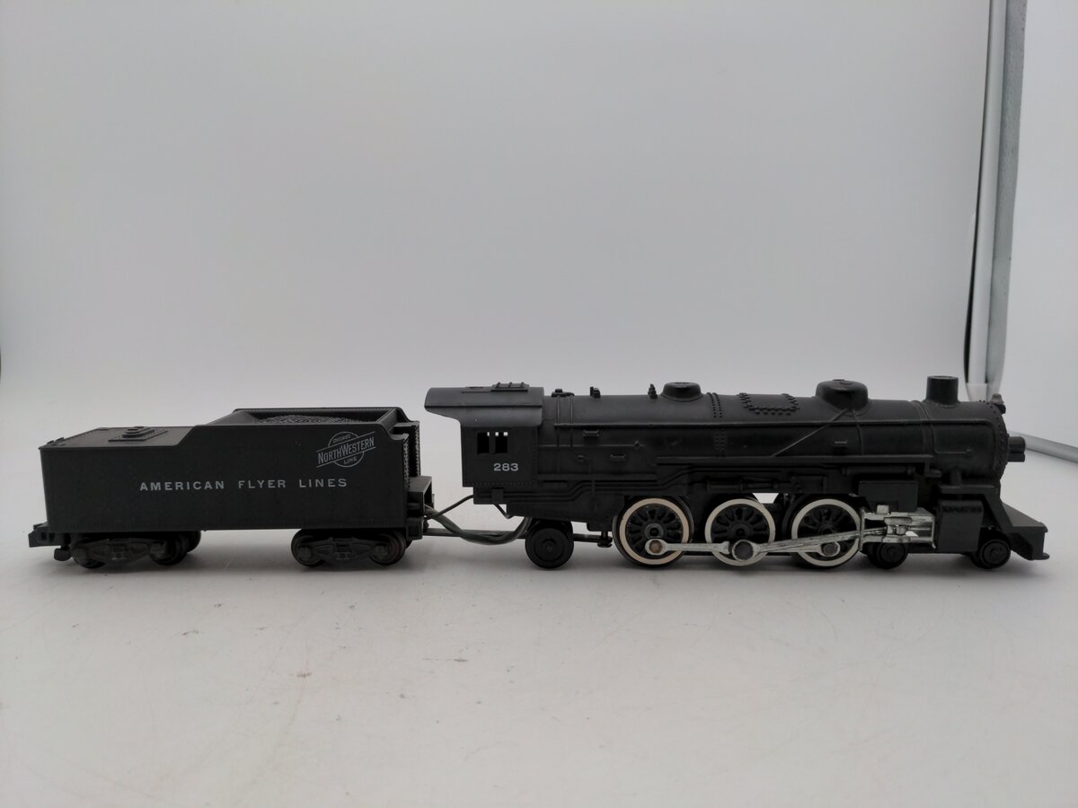 American Flyer 283 S Vintage C&NW 4-6-2 Pacific Steam Locomotive & Tender EX