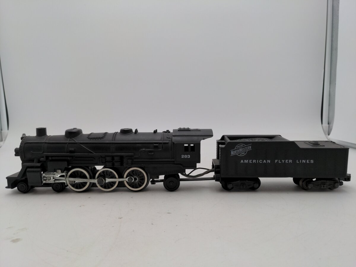 American Flyer 283 S Vintage C&NW 4-6-2 Pacific Steam Locomotive & Tender EX