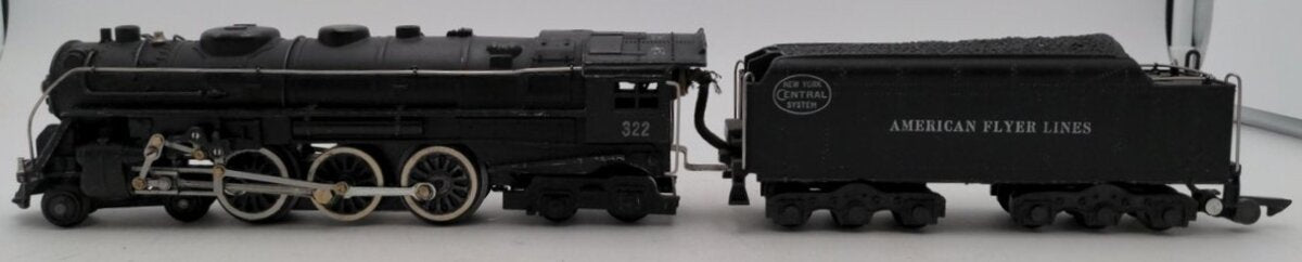 American Flyer 322 Vintage S NYC 4-6-4 Hudson Steam Locomotive & Tender VG