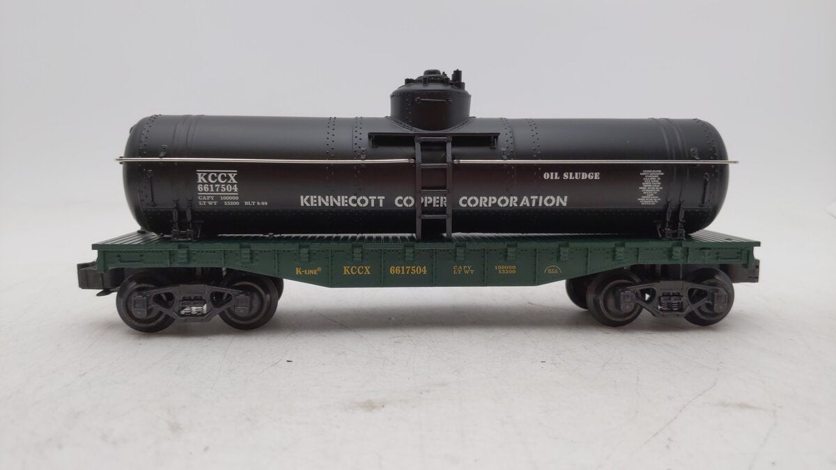 K-Line K661-7504 O Kennecott Copper Classic Flat Car W/ Tank #6617504 LN/Box