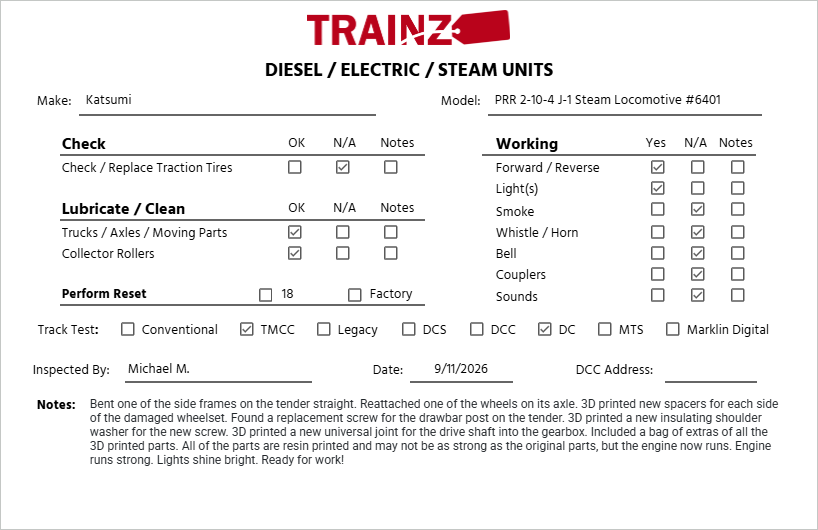 KTM Scale Models BRASS O Scale PRR 2-10-4 J-1 Steam Locomotive #6401 (2-Rail) EX
