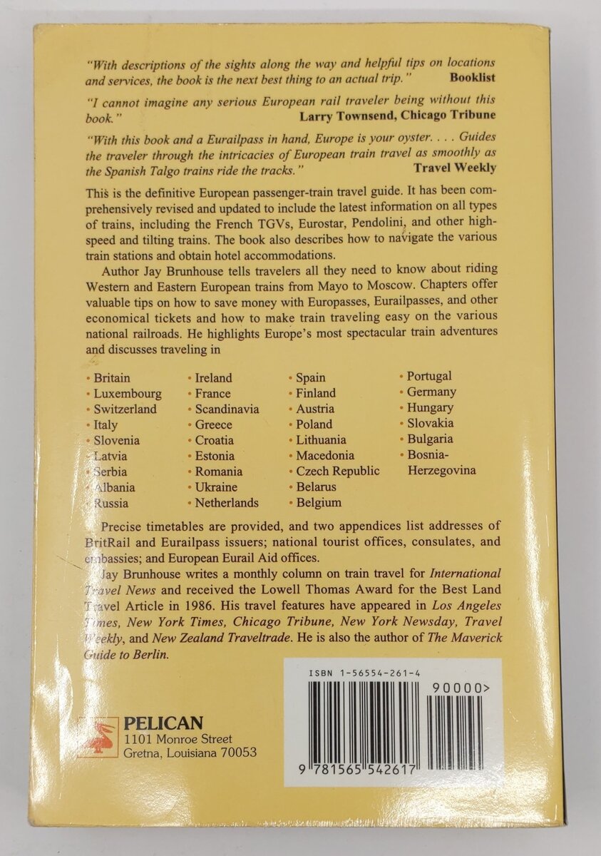 Traveling Europe's Trains Paperback Book By Jay Brunhouse VG