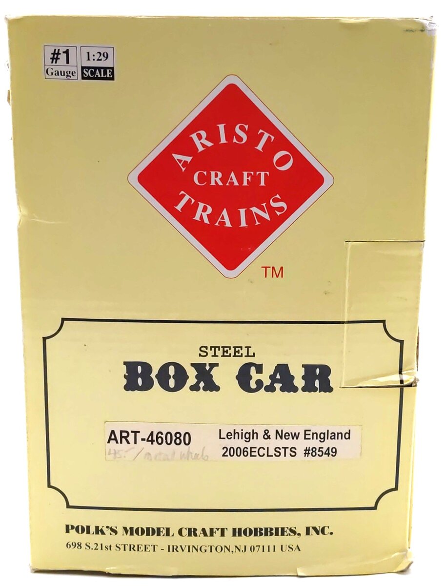Aristo-Craft 46080 G Scale Lehigh & New England Boxcar #8549 LN/Box
