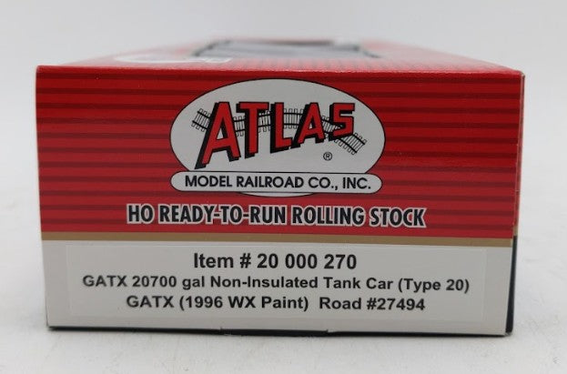 Atlas 20000270 HO Scale GATX Poole 20,700 Gallon Tank Car #27494