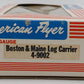 American Flyer 4-9002 S Gauge Boston & Maine Flat Car w/Logs EX/Box