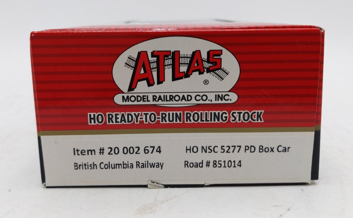 Atlas 20002674 HO British Columbia Railwa NSC 50' Plug Door Box Car # 851014
