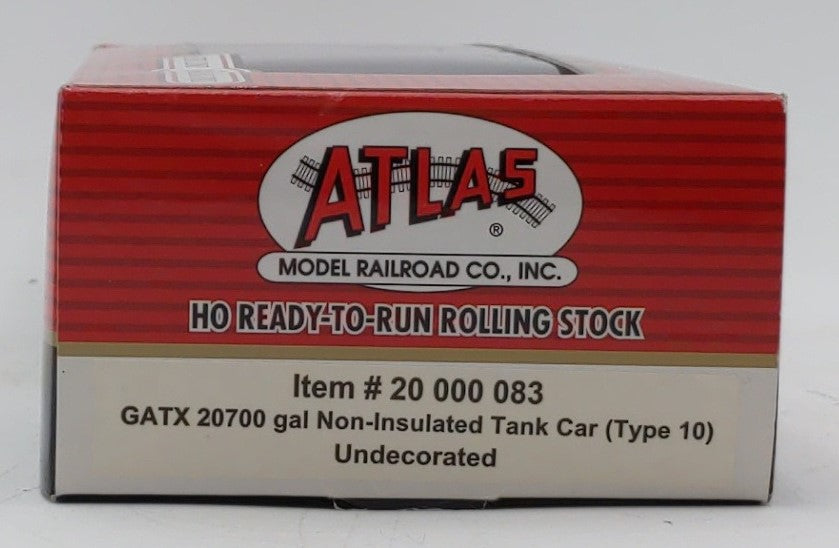 Atlas 20000083 HO Undecorated GATX 20,700 Gallon Non-Insulated Tank Car