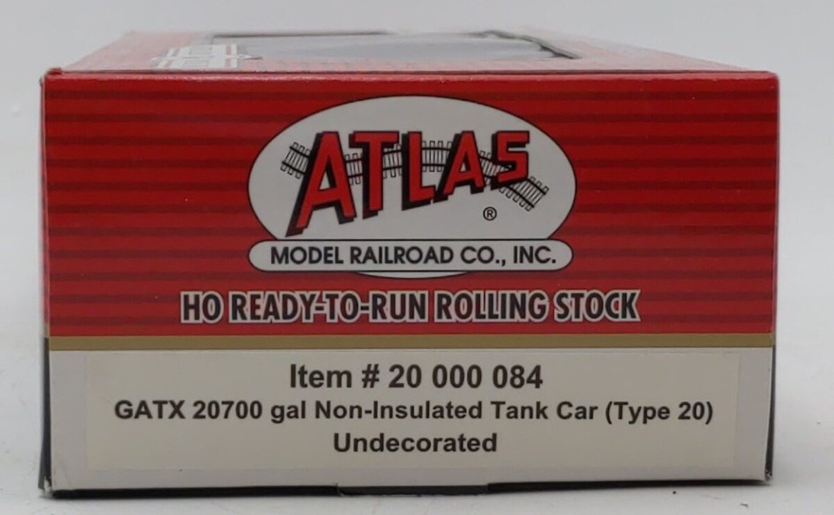 Atlas 20000084 HO Undecorated GATX 20,700 Gallon Non-Insulated Tank Car