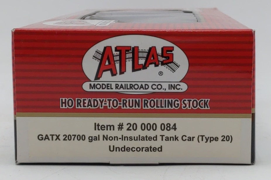 Atlas 20000084 HO Undecorated GATX 20,700 Gallon Non-Insulated Tank Car