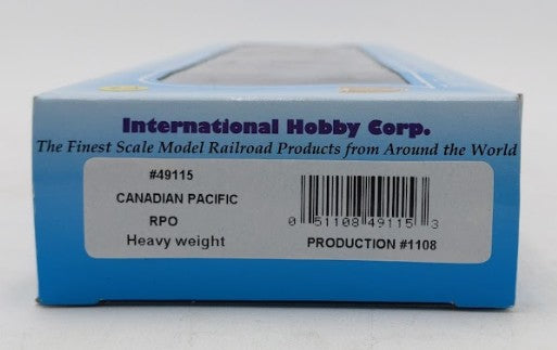 IHC 49115 HO Scale Canadian Pacific Heavy Weight RPO Passenger Car #4467
