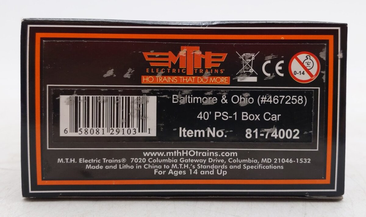 MTH 81-74002 Baltimore & Ohio HO Scale 40' PS-1 Boxcar #467258