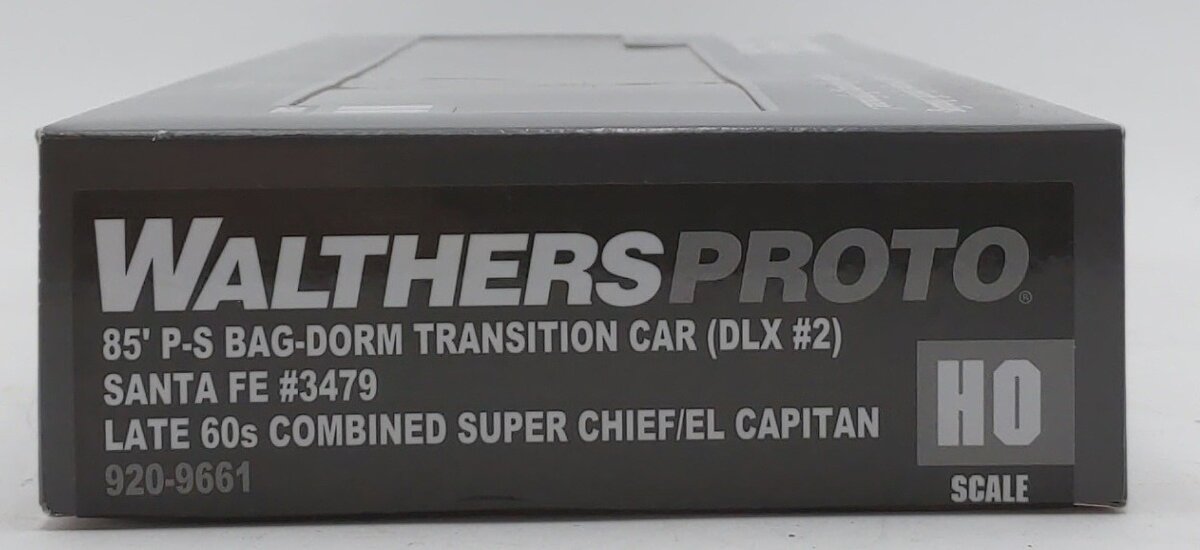 Walthers 920-9641 HO SF Deluxe Edition 1 85' Baggage-Dorm Transition Car #3477