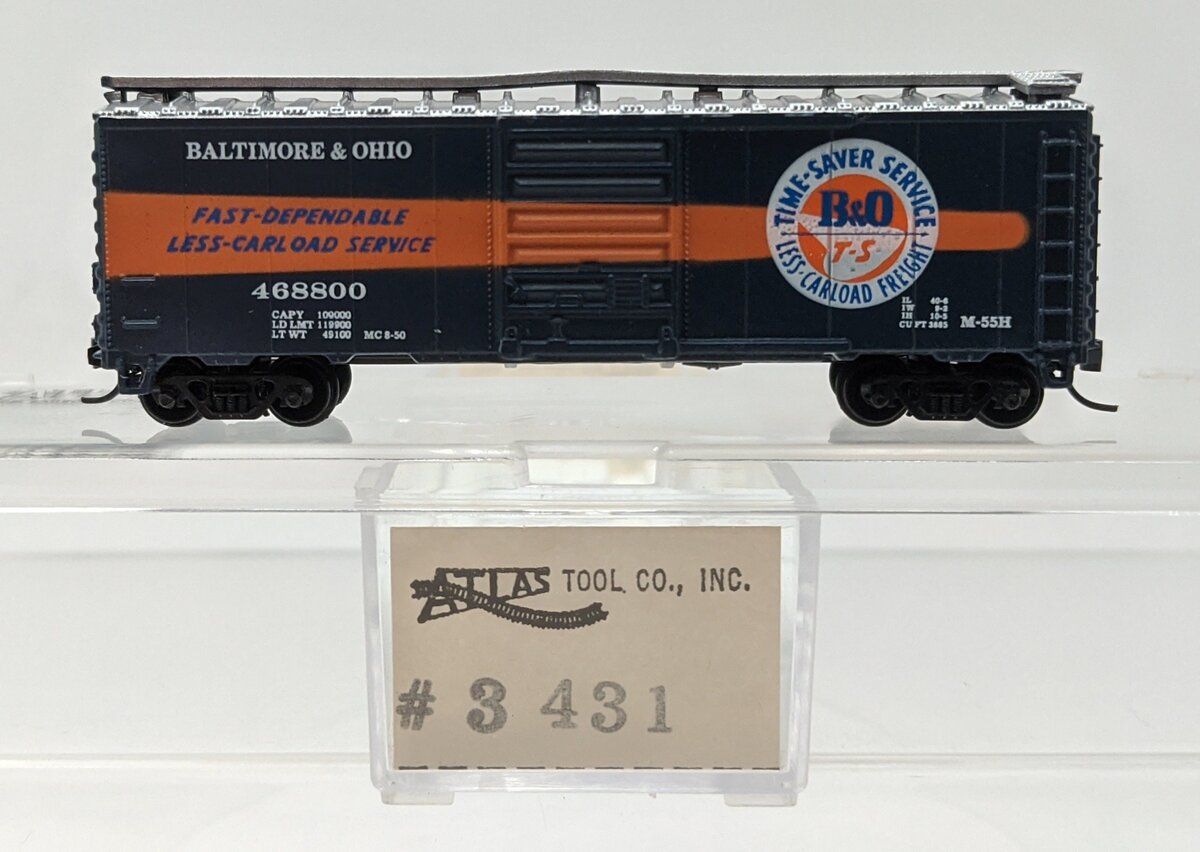 Atlas 3431 N Scale Baltimore & Ohio 40' PS-1 Boxcar #468800