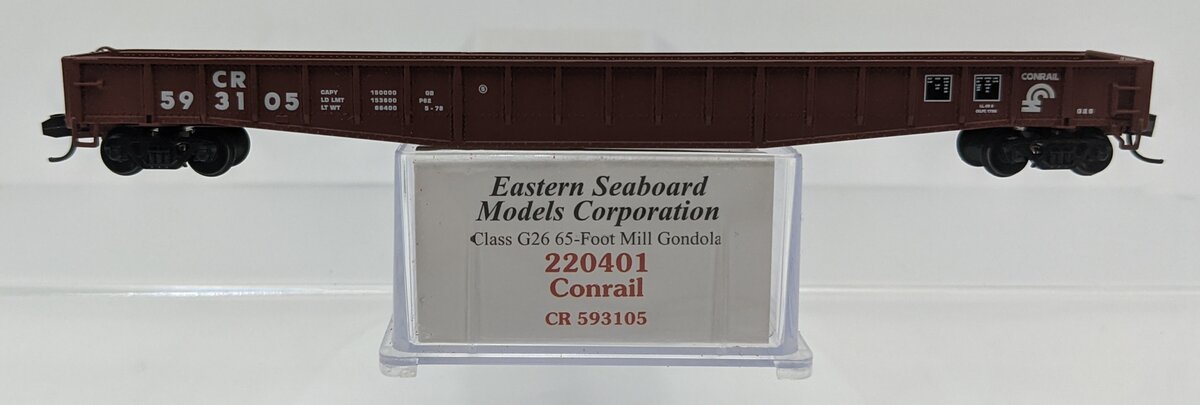 Eastern Seaboard 220401 N Scale Conrail G26 65' Mill Gondola #593105