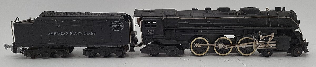 American Flyer 322 Vintage S NYC 4-6-4 Hudson Steam Locomotive & Tender VG