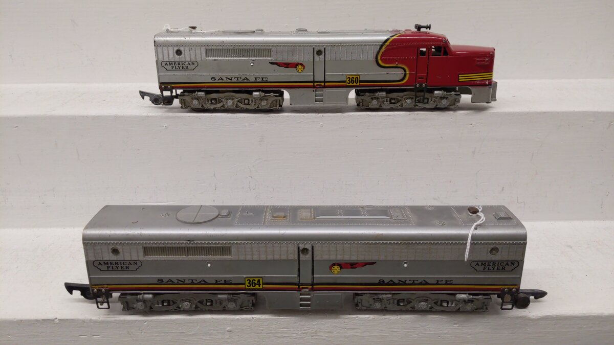 American Flyer 360 Vintage S Santa Fe PA-1AB Diesel Locomotive Set VG